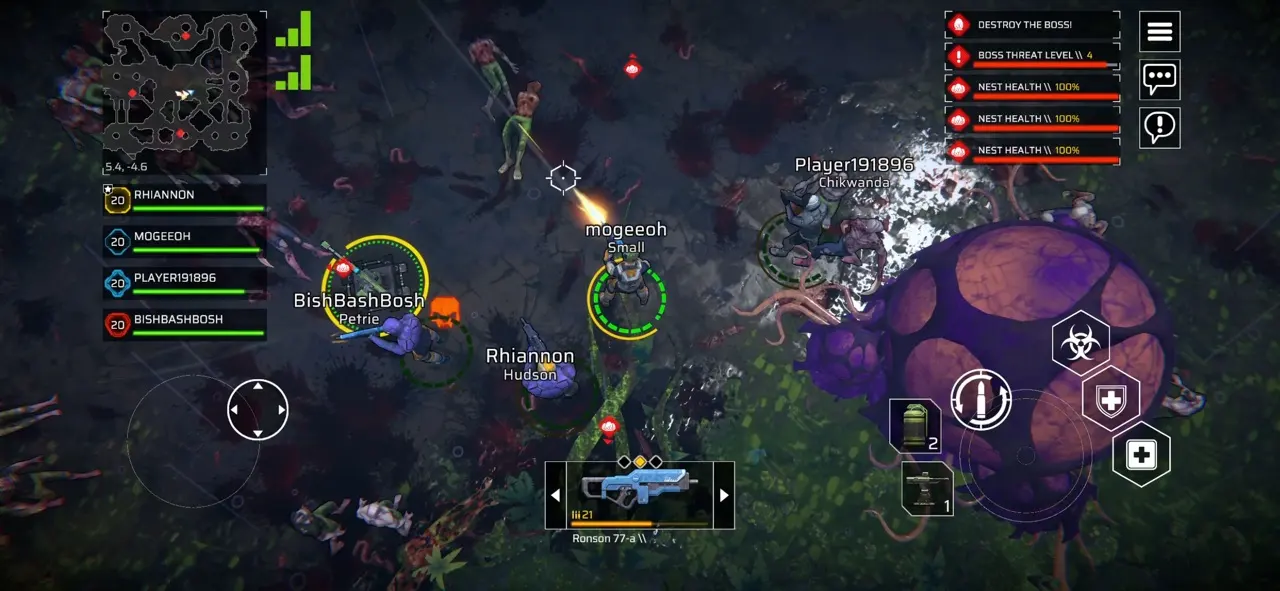 Zombie Assault: Resurgence on a phone, from the App Store listing